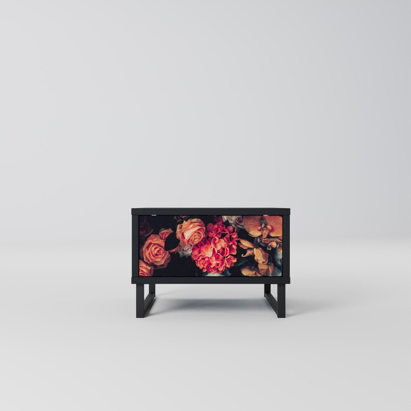 NEVERENDING BLOOM Comodino in Finitura Nera