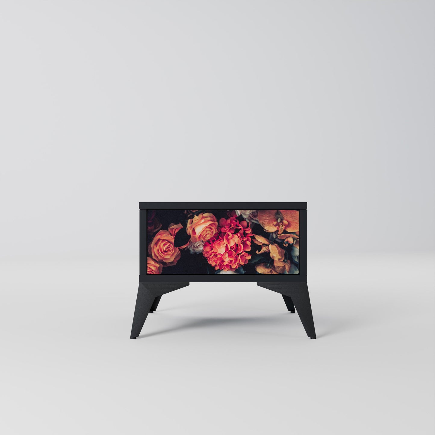 NEVERENDING BLOOM Comodino in Finitura Nera