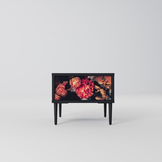 NEVERENDING BLOOM Nightstand in Black Finish