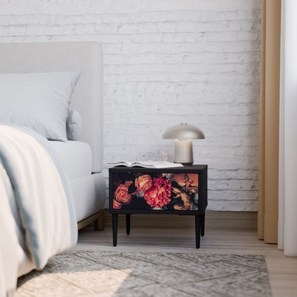 NEVERENDING BLOOM Comodino in Finitura Nera