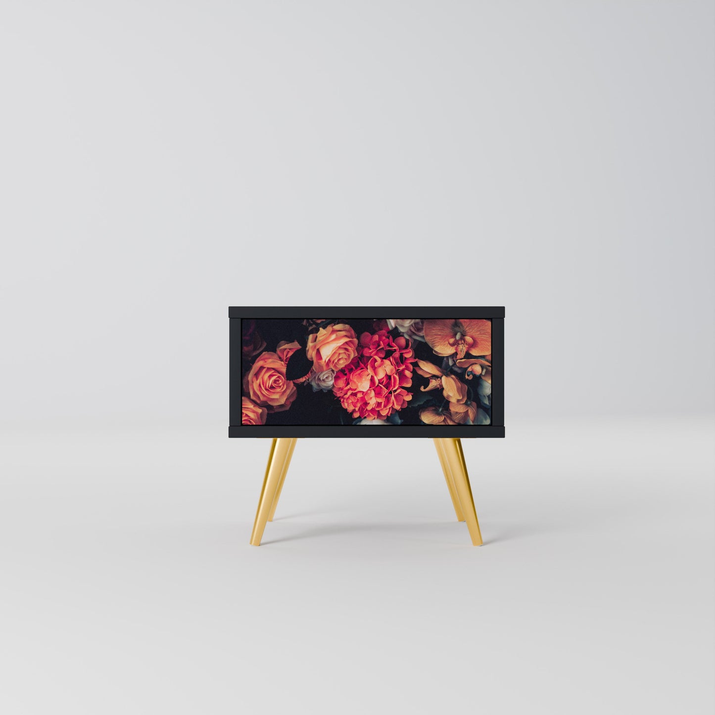 NEVERENDING BLOOM Comodino in Finitura Nera