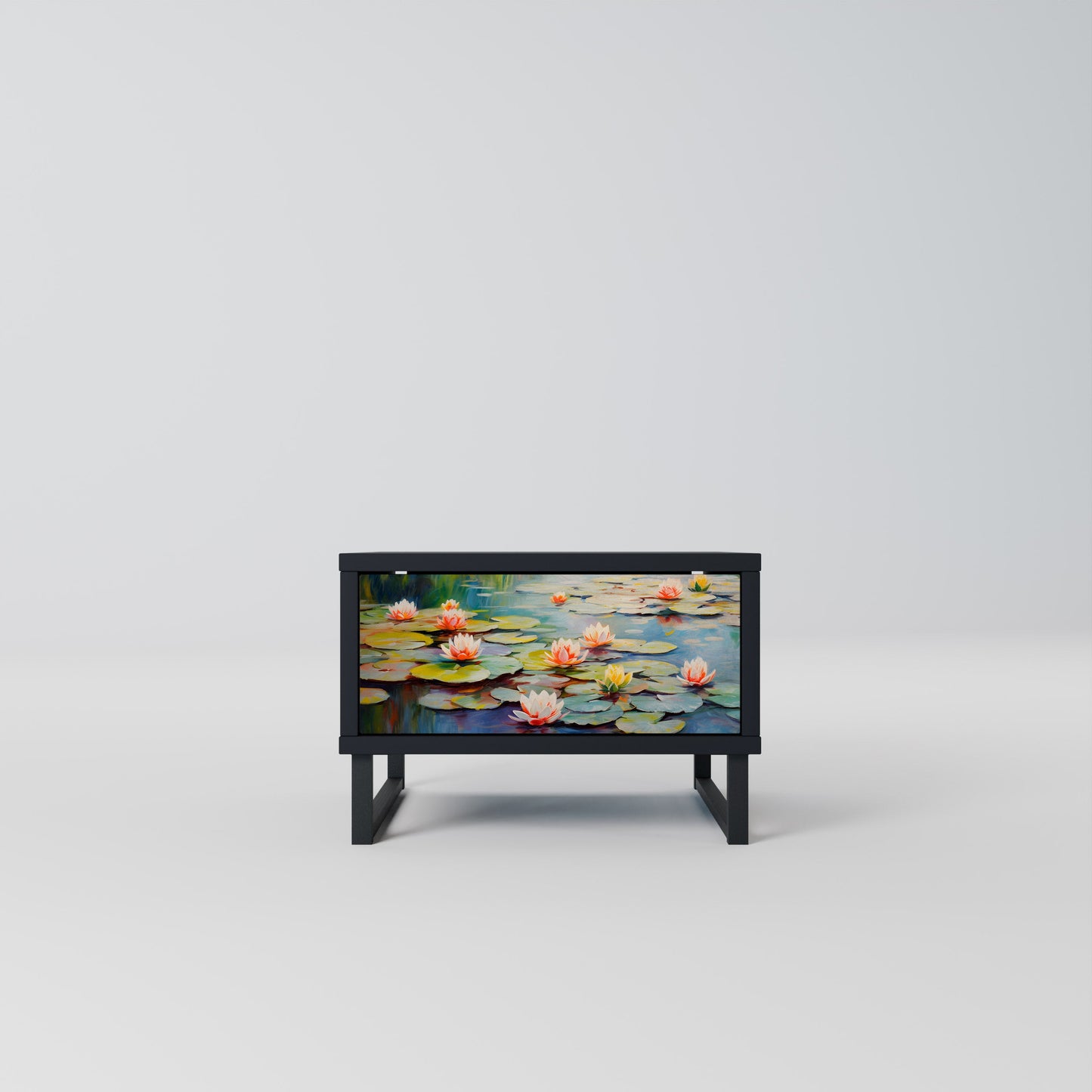 BLOOMING WATERS Comodino in Finitura Nera