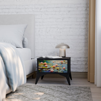 BLOOMING WATERS Comodino in Finitura Nera