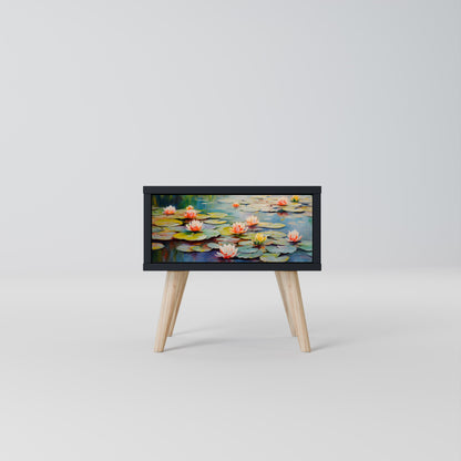 BLOOMING WATERS Comodino in Finitura Nera