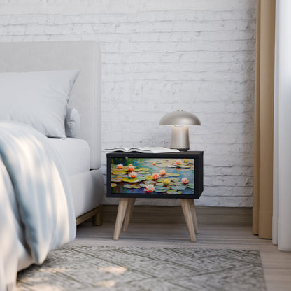 BLOOMING WATERS Comodino in Finitura Nera