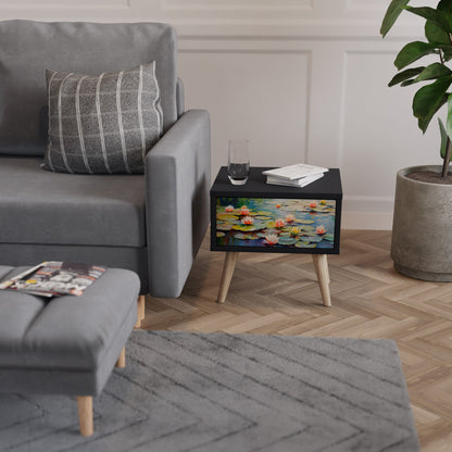 BLOOMING WATERS Comodino in Finitura Nera