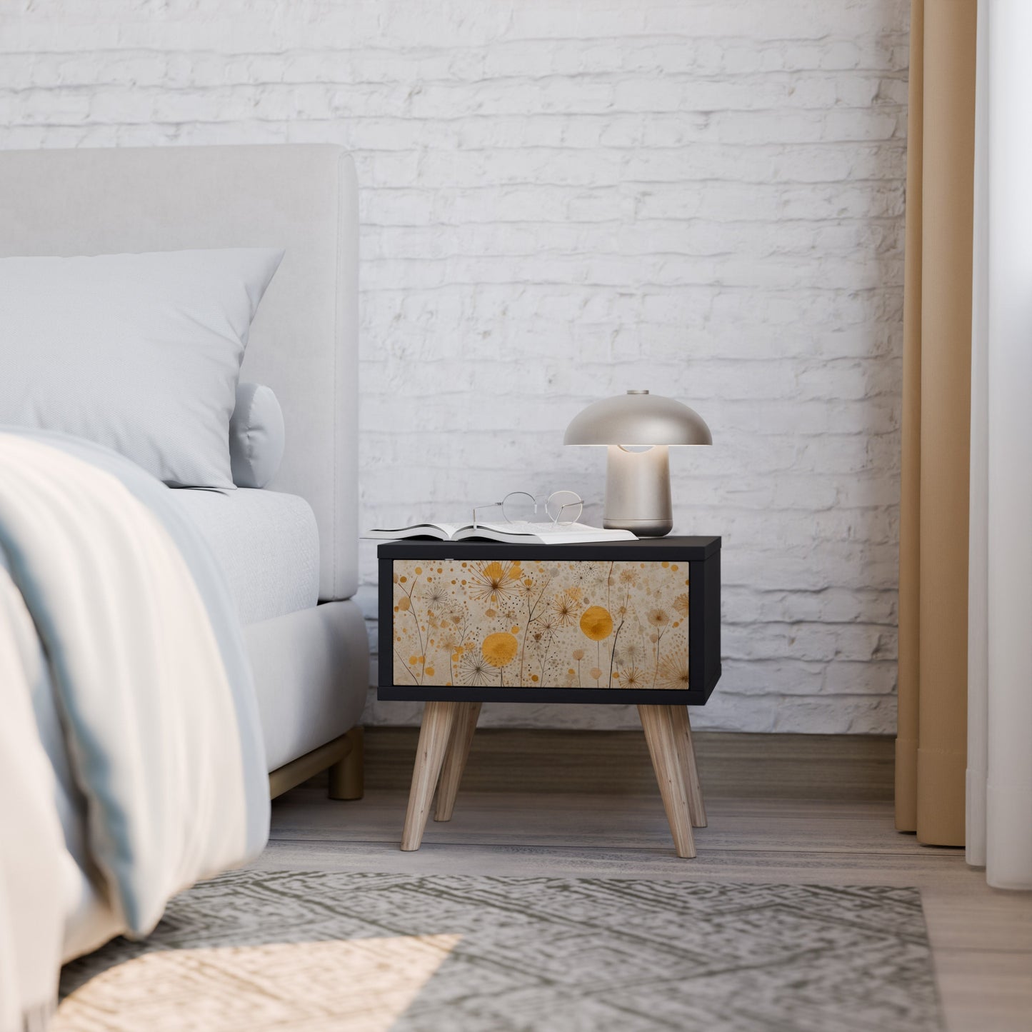 MORNING GLADE Comodino in Finitura Nera