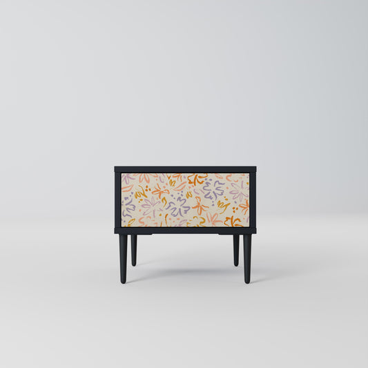 SPRING WHIMSY Nightstand in Black Finish