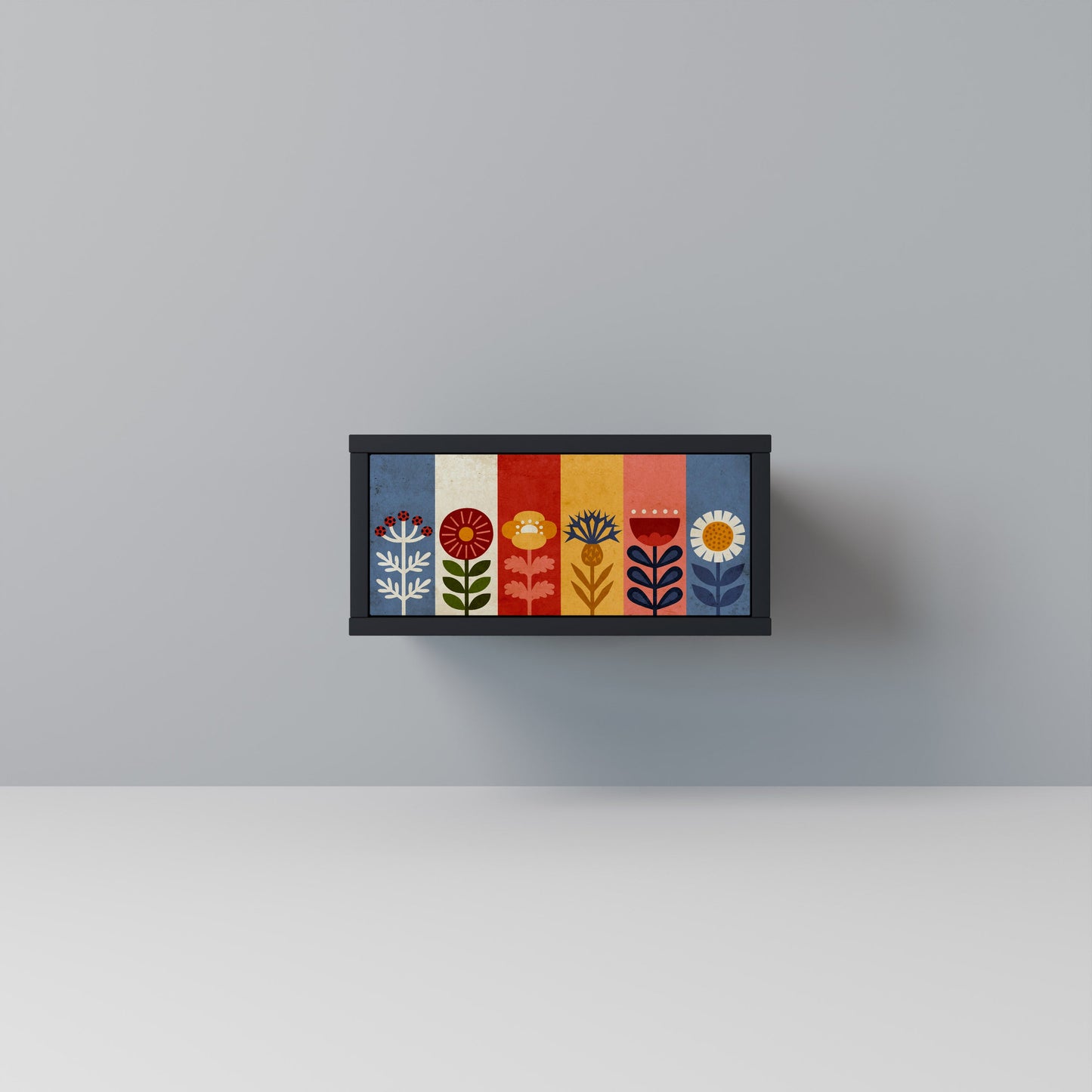 SCANDIC FLOWERET Comodino in Finitura Nera