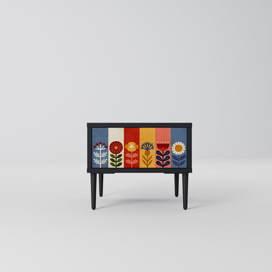 SCANDIC FLOWERET Nightstand in Black Finish