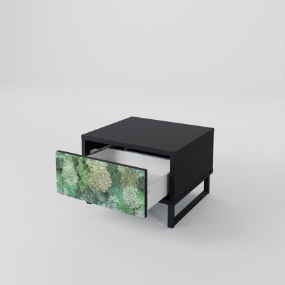 SUCCULENT CLUSTER Comodino in Finitura Nera