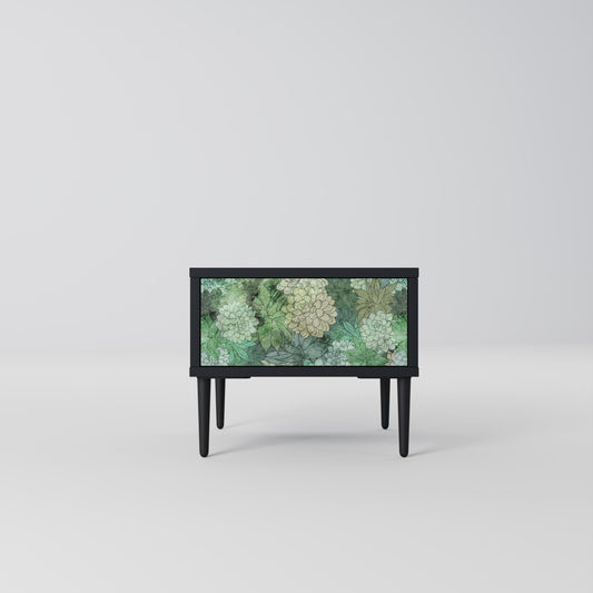 SUCCULENT CLUSTER Nightstand in Black Finish