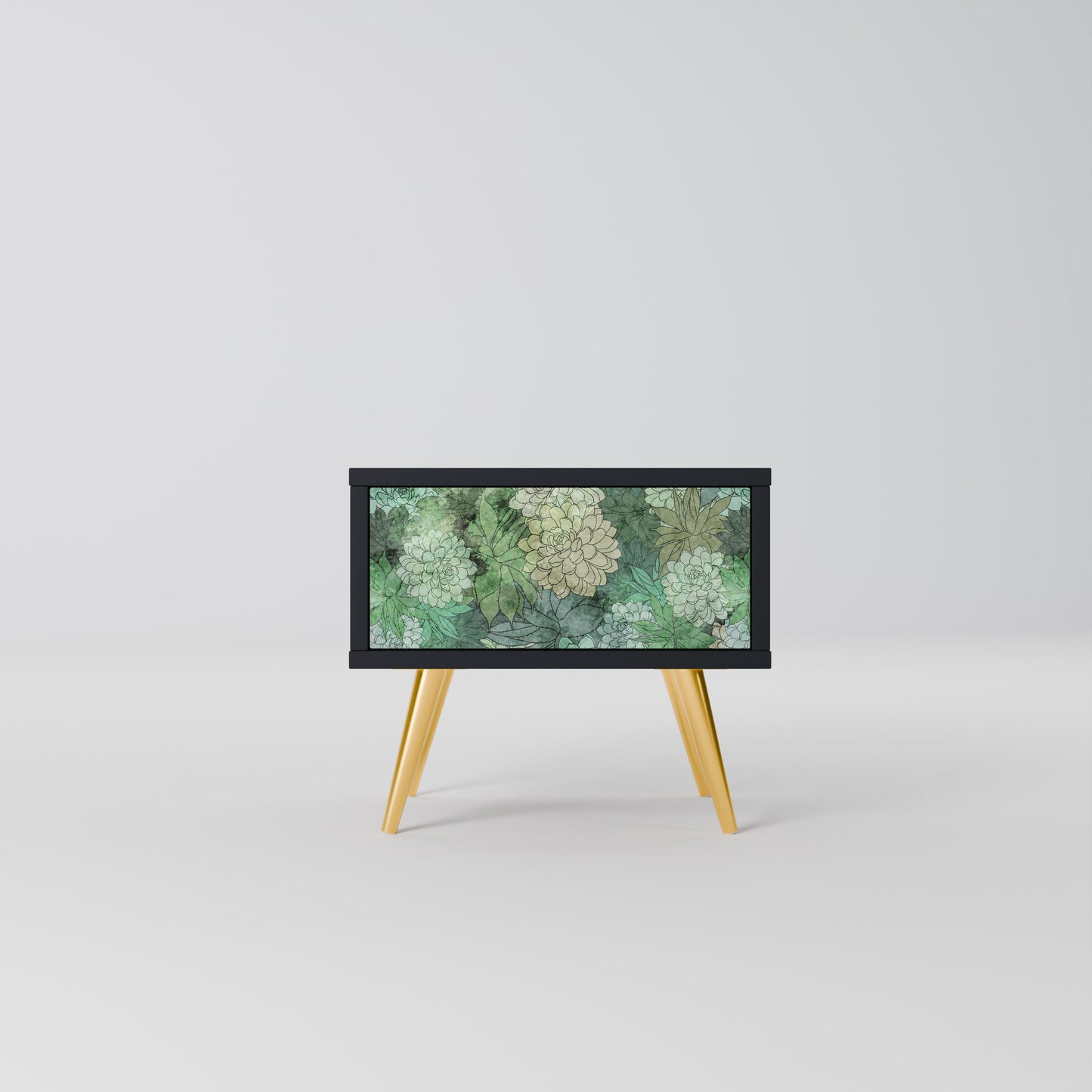 SUCCULENT CLUSTER Comodino in Finitura Nera