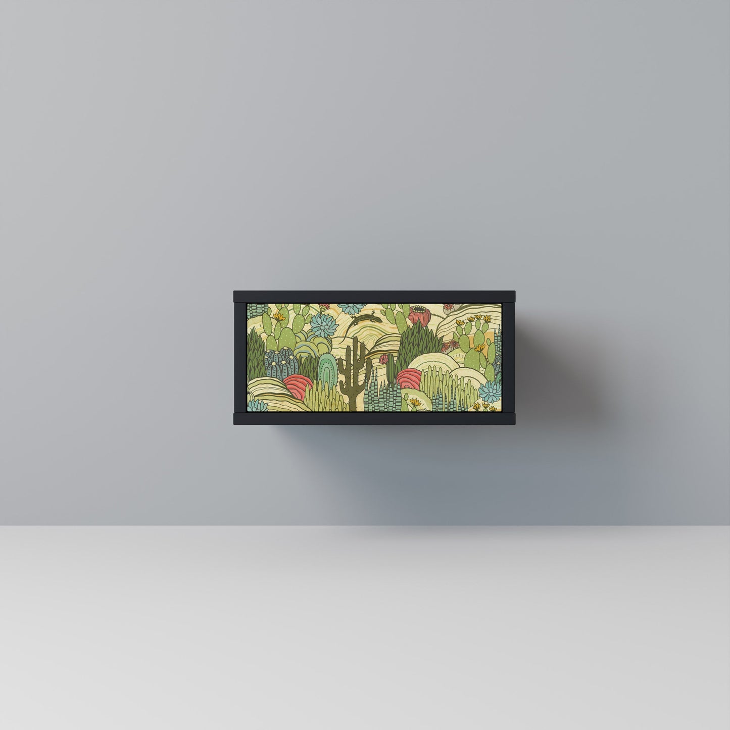 SUCCULENTS KALEIDOSCOPE Comodino in Finitura Nera