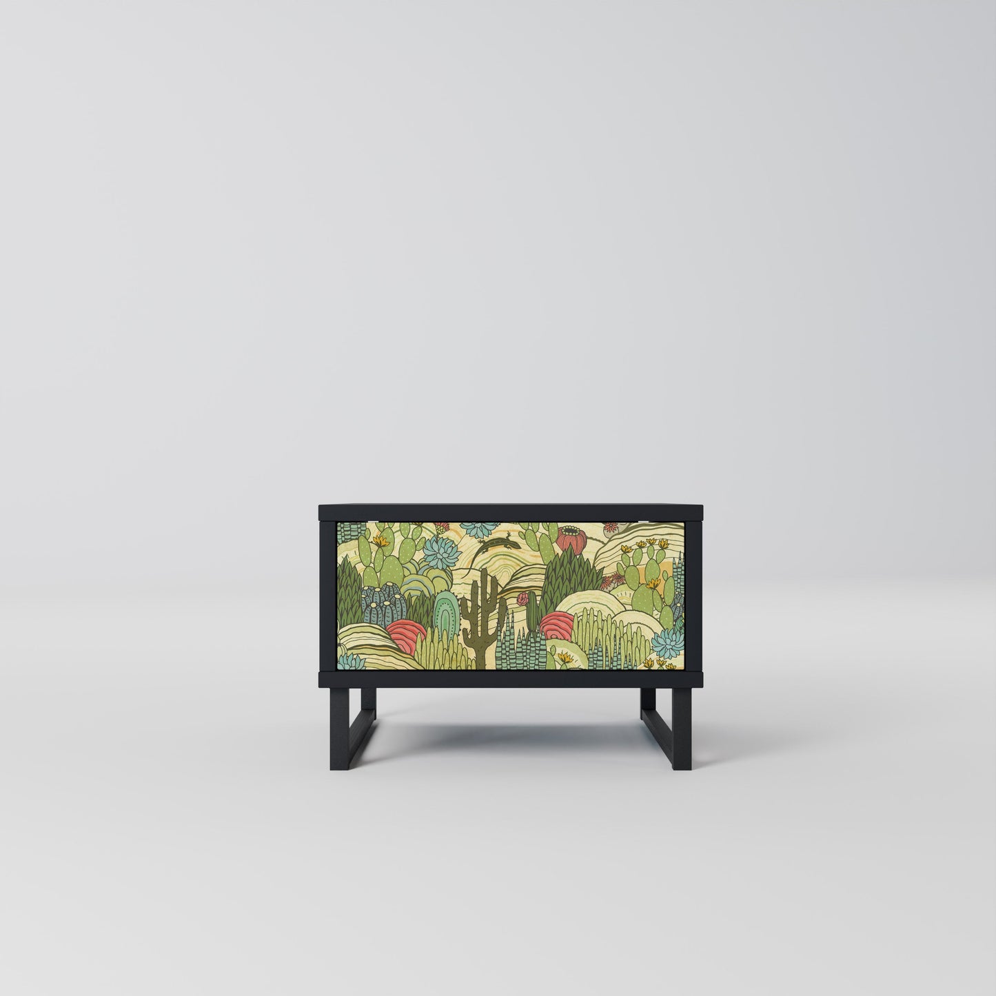 SUCCULENTS KALEIDOSCOPE Comodino in Finitura Nera