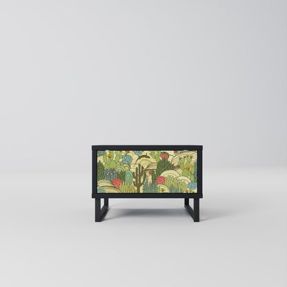 SUCCULENTS KALEIDOSCOPE Comodino in Finitura Nera