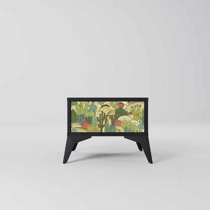 SUCCULENTS KALEIDOSCOPE Comodino in Finitura Nera