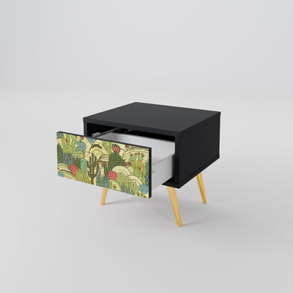 SUCCULENTS KALEIDOSCOPE Comodino in Finitura Nera