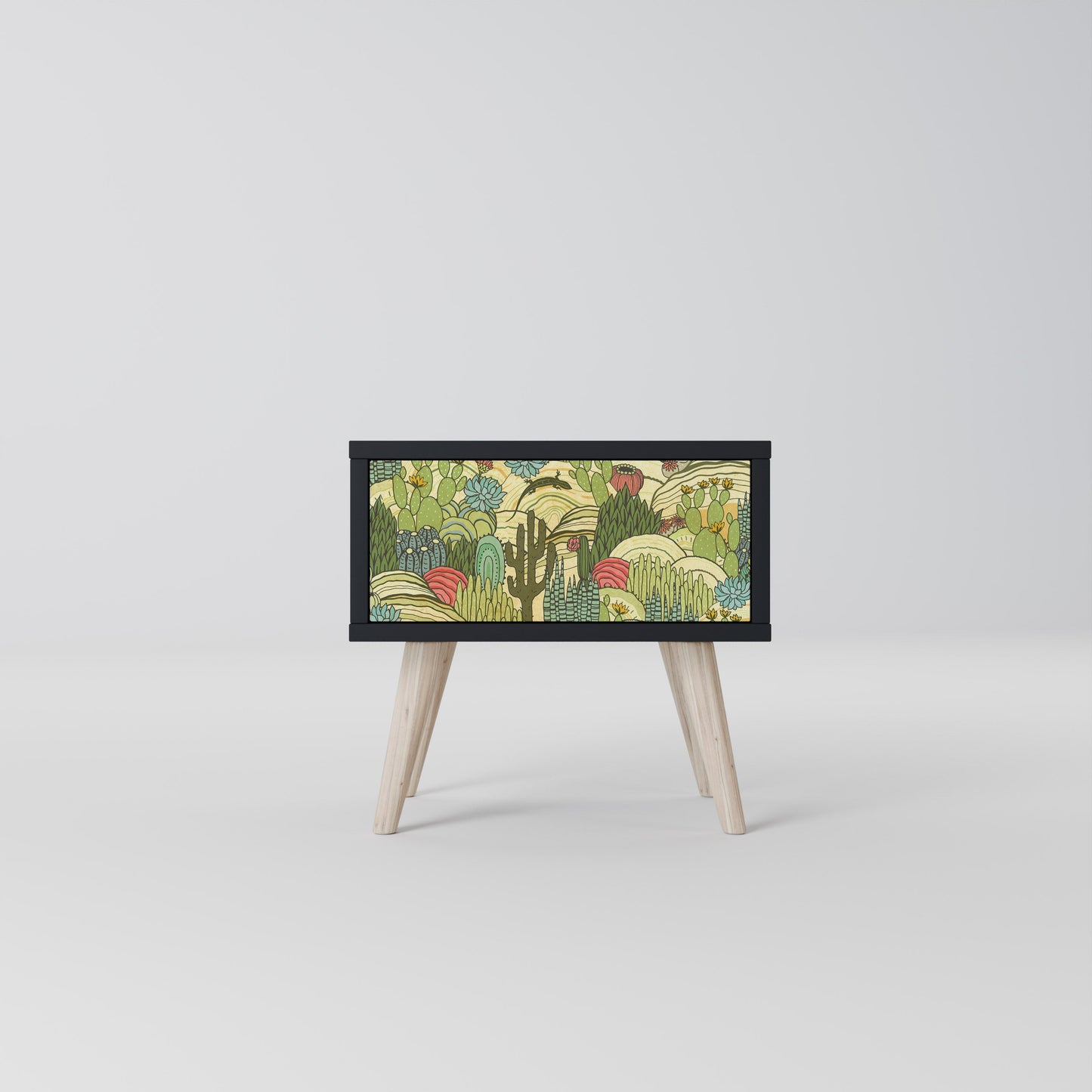 SUCCULENTS KALEIDOSCOPE Comodino in Finitura Nera