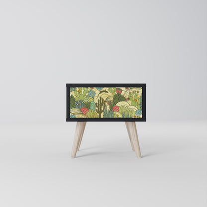 SUCCULENTS KALEIDOSCOPE Comodino in Finitura Nera