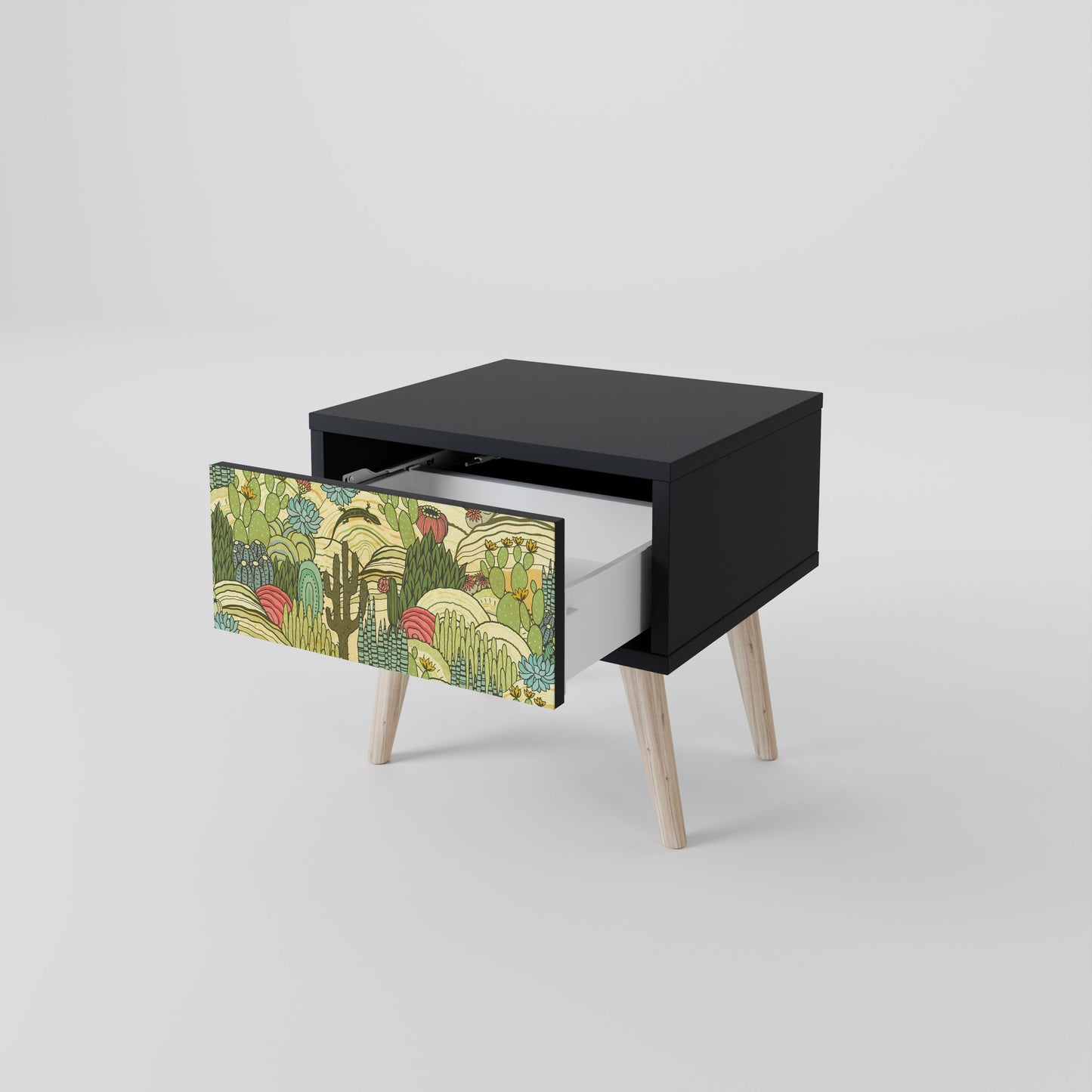 SUCCULENTS KALEIDOSCOPE Comodino in Finitura Nera