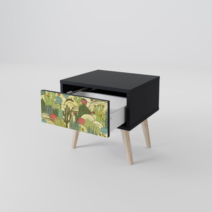 SUCCULENTS KALEIDOSCOPE Comodino in Finitura Nera