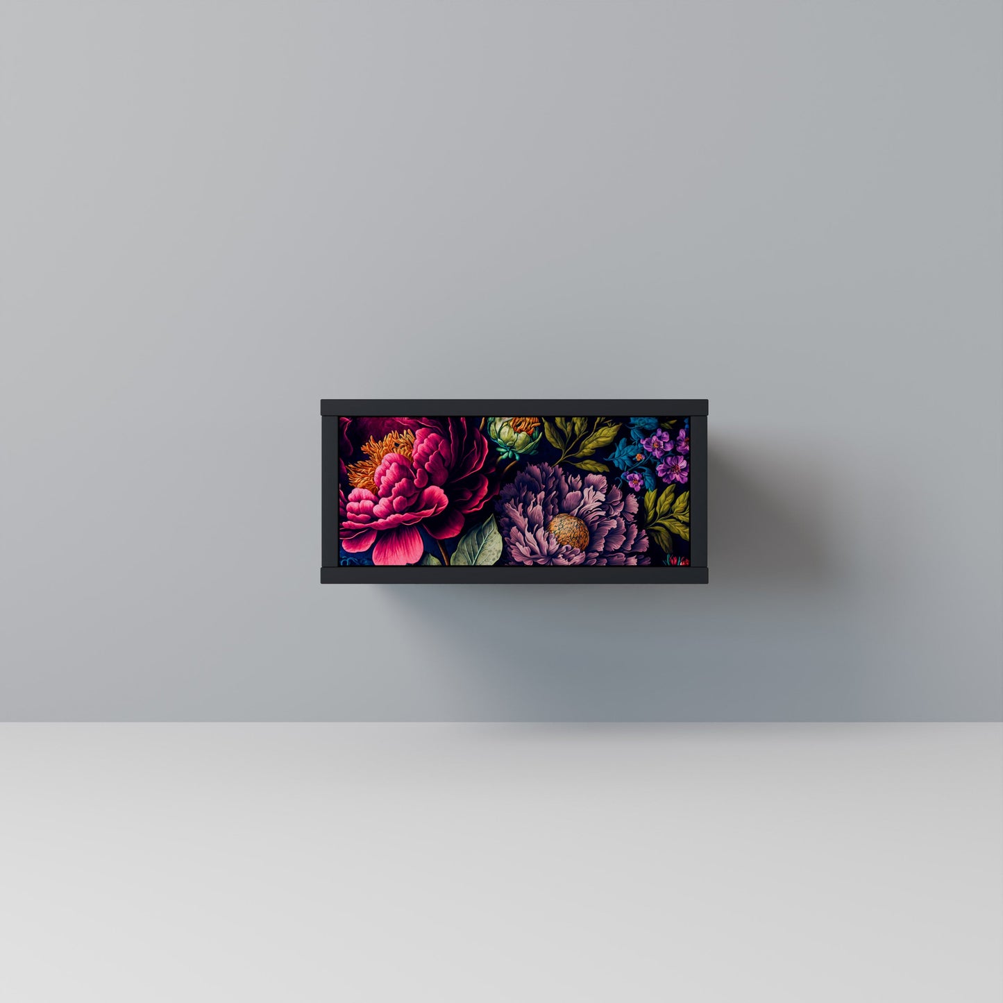 BLOOMING ELEGANCE Comodino in Finitura Nera