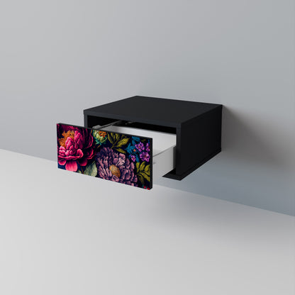 BLOOMING ELEGANCE Comodino in Finitura Nera