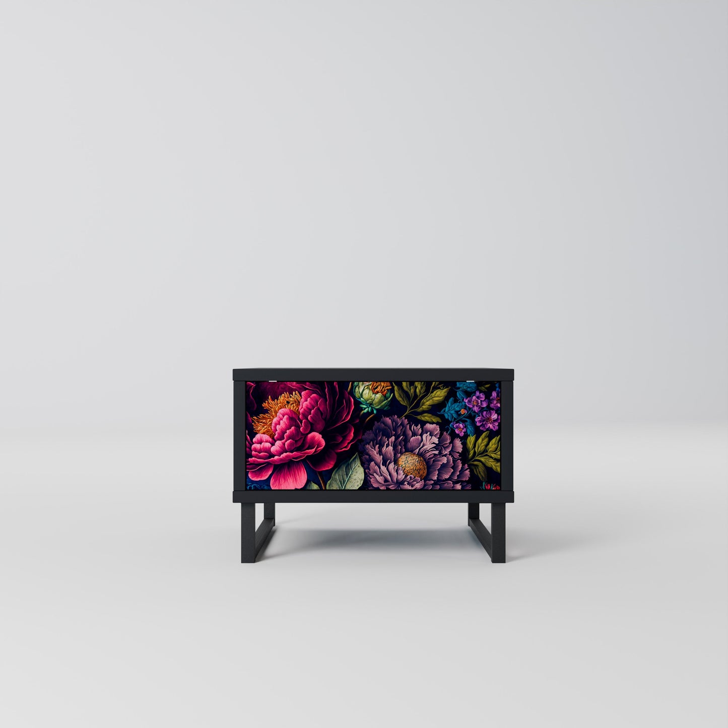 BLOOMING ELEGANCE Comodino in Finitura Nera