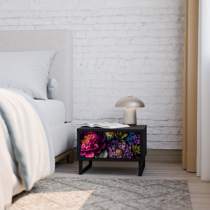 BLOOMING ELEGANCE Comodino in Finitura Nera