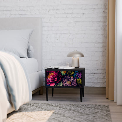 BLOOMING ELEGANCE Comodino in Finitura Nera