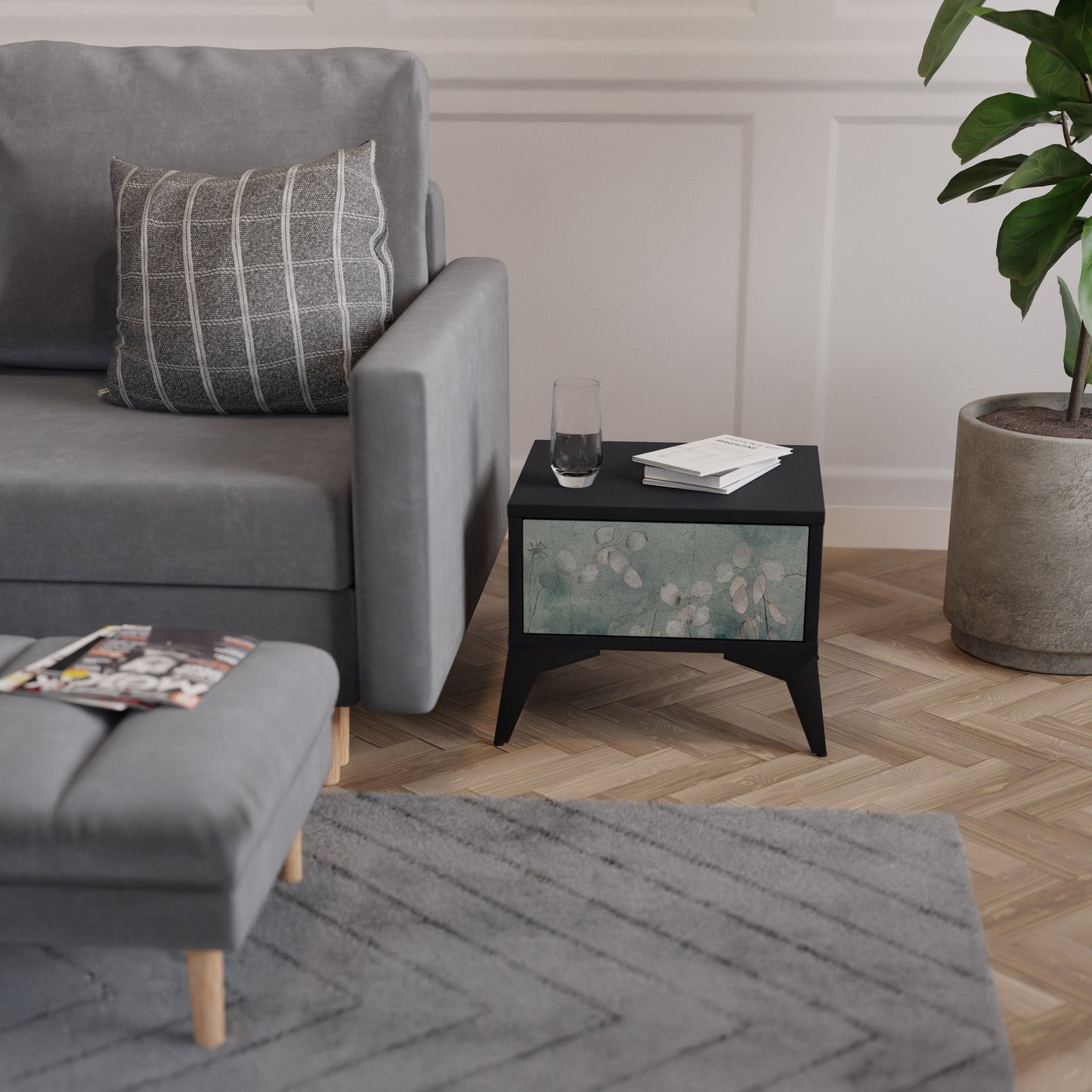 NIGHT LADY Comodino in Finitura Nera