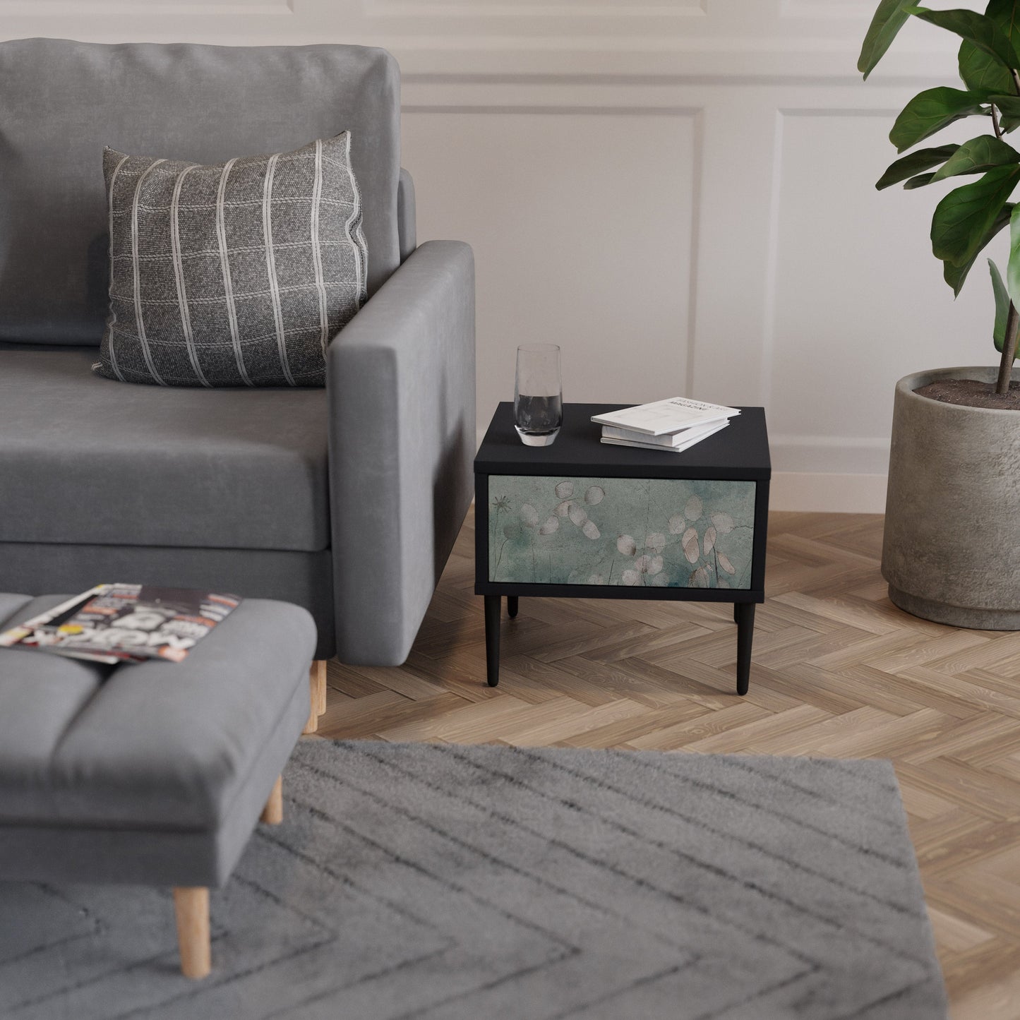 NIGHT LADY Comodino in Finitura Nera