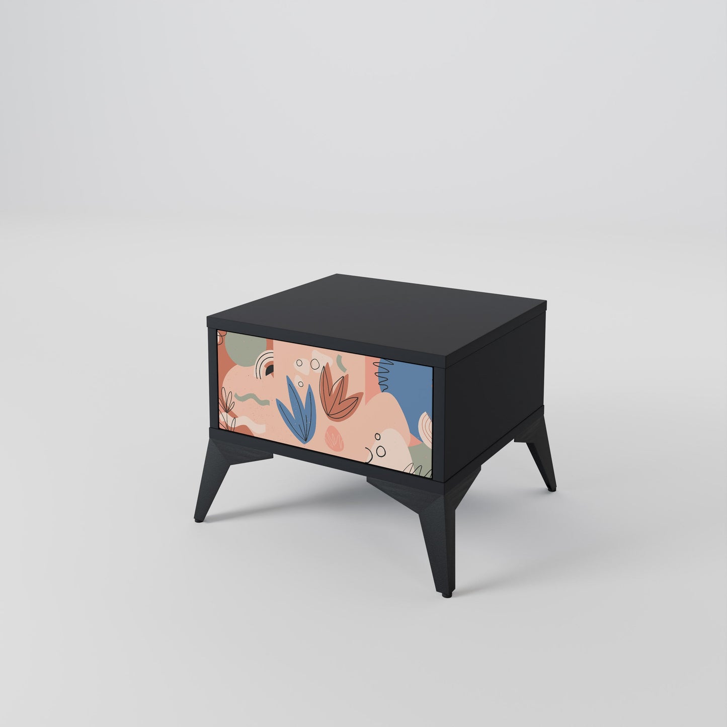 PASTEL DESTINY Nightstand in Black Finish