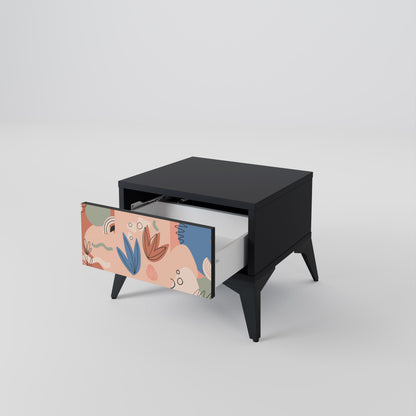 PASTEL DESTINY Nightstand in Black Finish