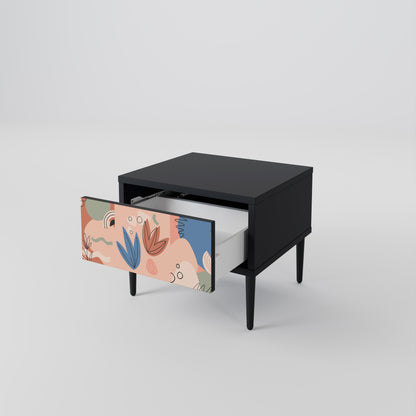 PASTEL DESTINY Nightstand in Black Finish