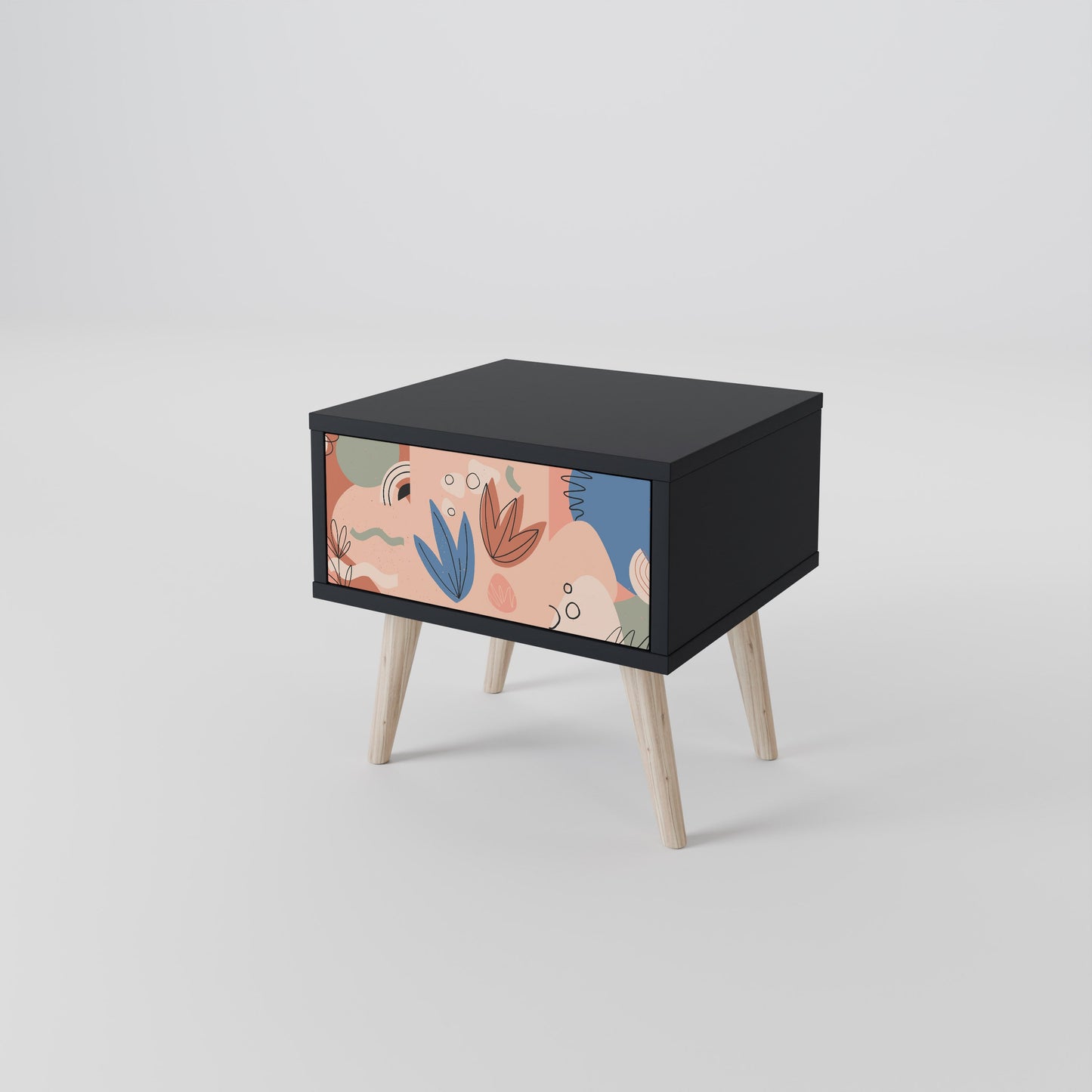 PASTEL DESTINY Nightstand in Black Finish