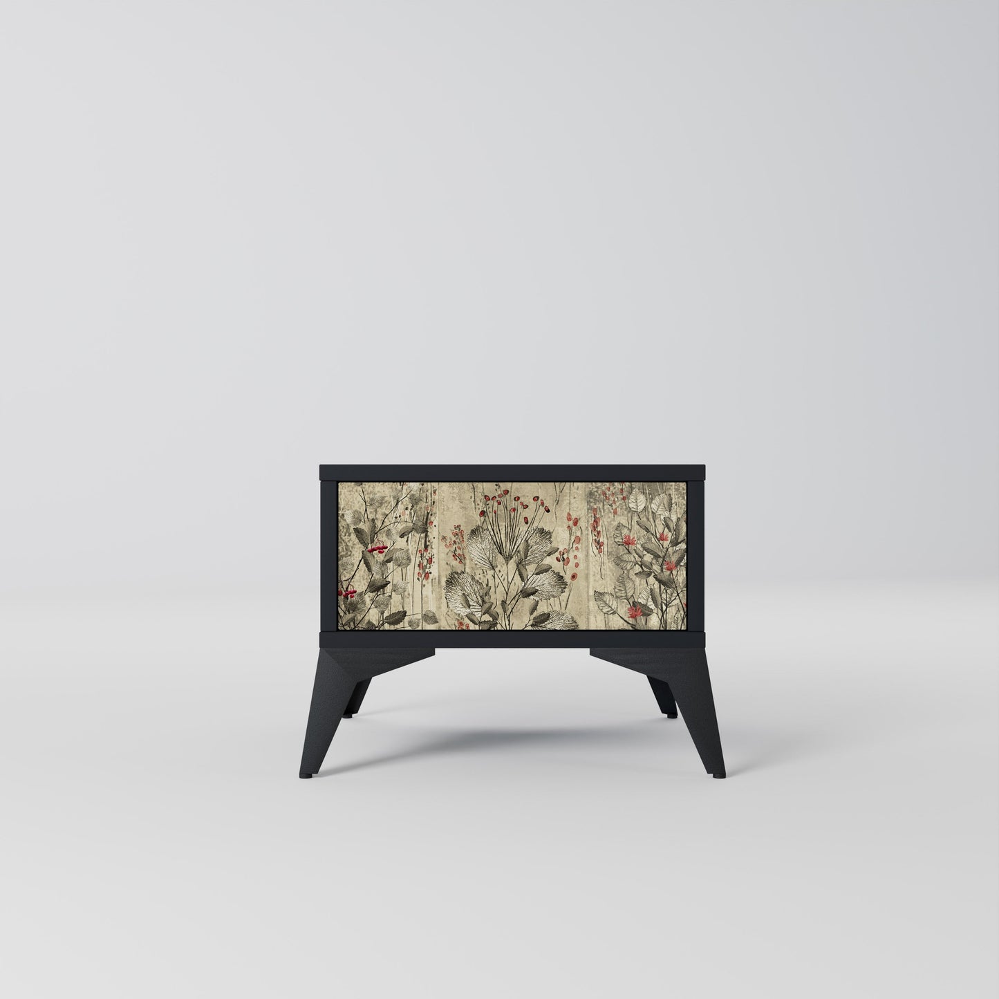 HERBAL GRACE Comodino in Finitura Nera