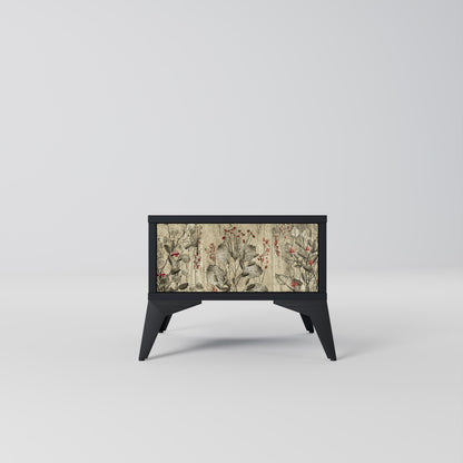 HERBAL GRACE Comodino in Finitura Nera