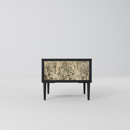 HERBAL GRACE Comodino in Finitura Nera