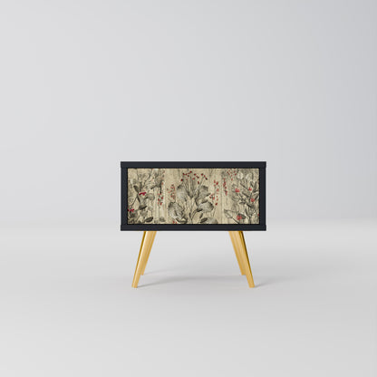 HERBAL GRACE Comodino in Finitura Nera