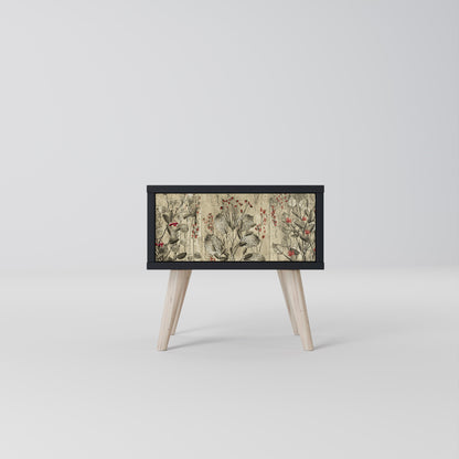 HERBAL GRACE Comodino in Finitura Nera