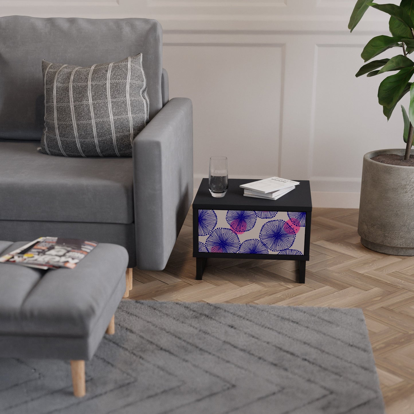 MAGIC NATURE Comodino in Finitura Nera