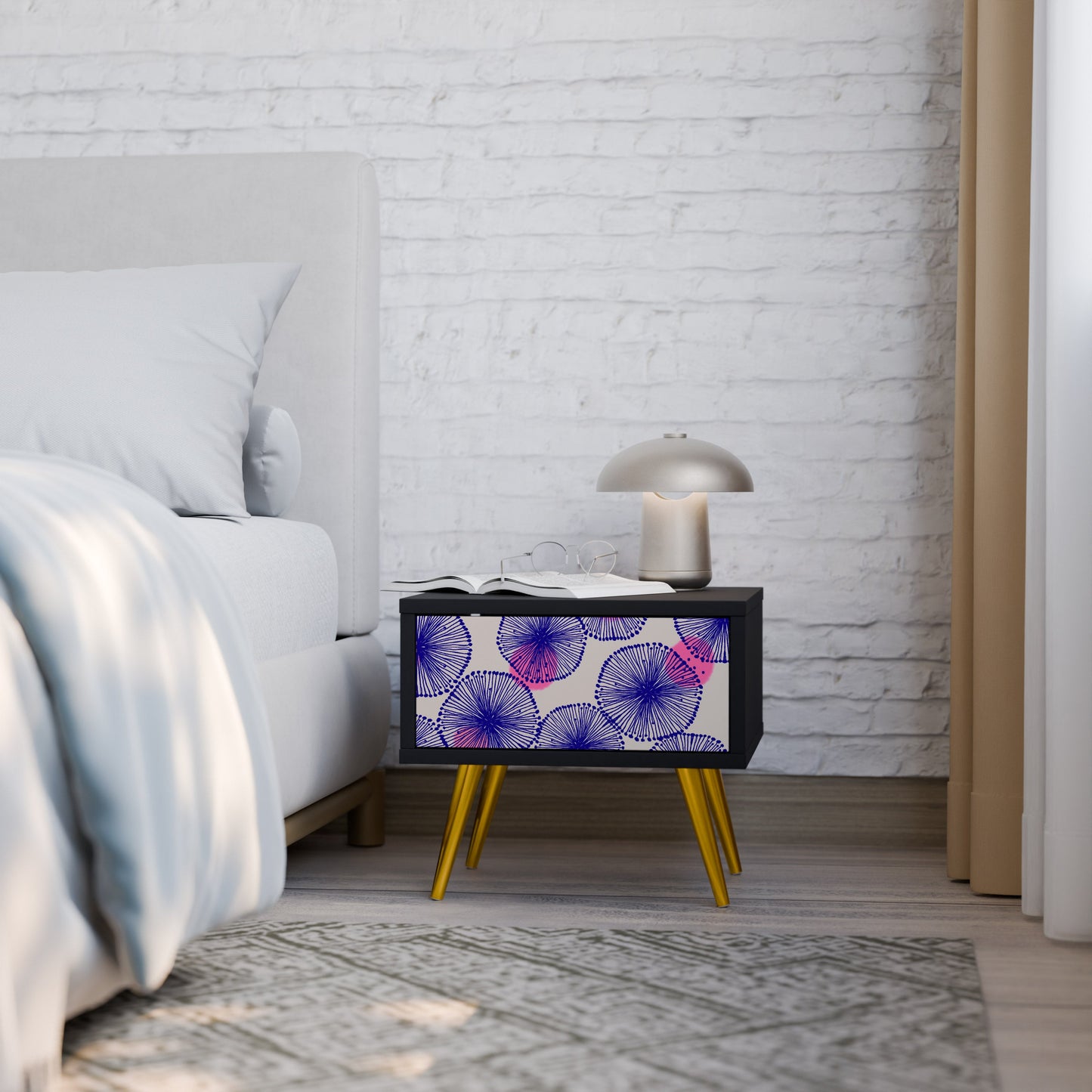 MAGIC NATURE Comodino in Finitura Nera