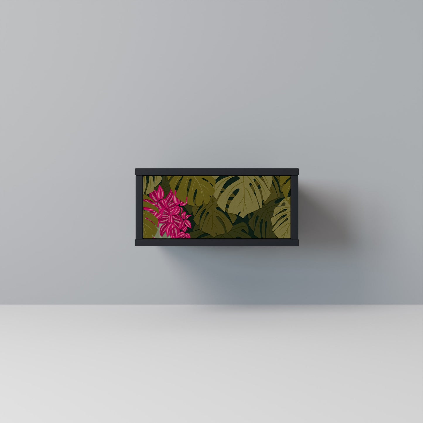 TROPICAL BEAUTY Nightstand in Black Finish