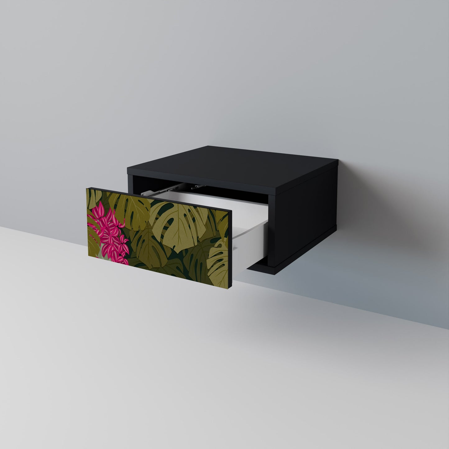 TROPICAL BEAUTY Nightstand in Black Finish
