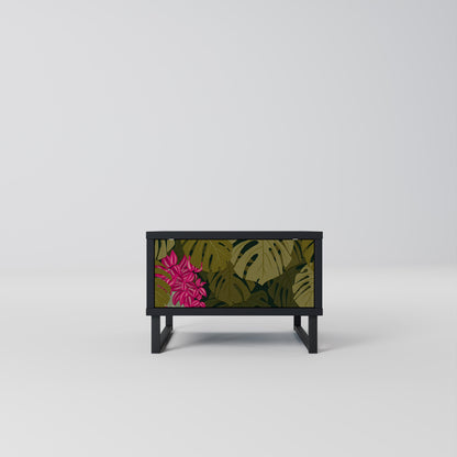 TROPICAL BEAUTY Nightstand in Black Finish