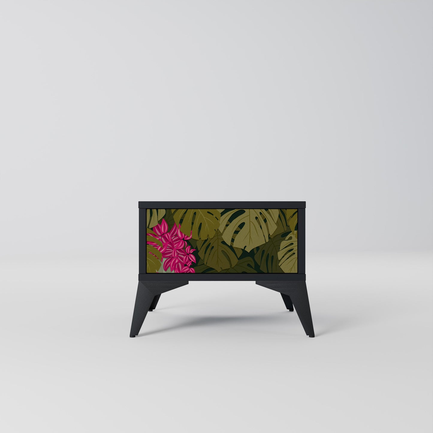 TROPICAL BEAUTY Nightstand in Black Finish