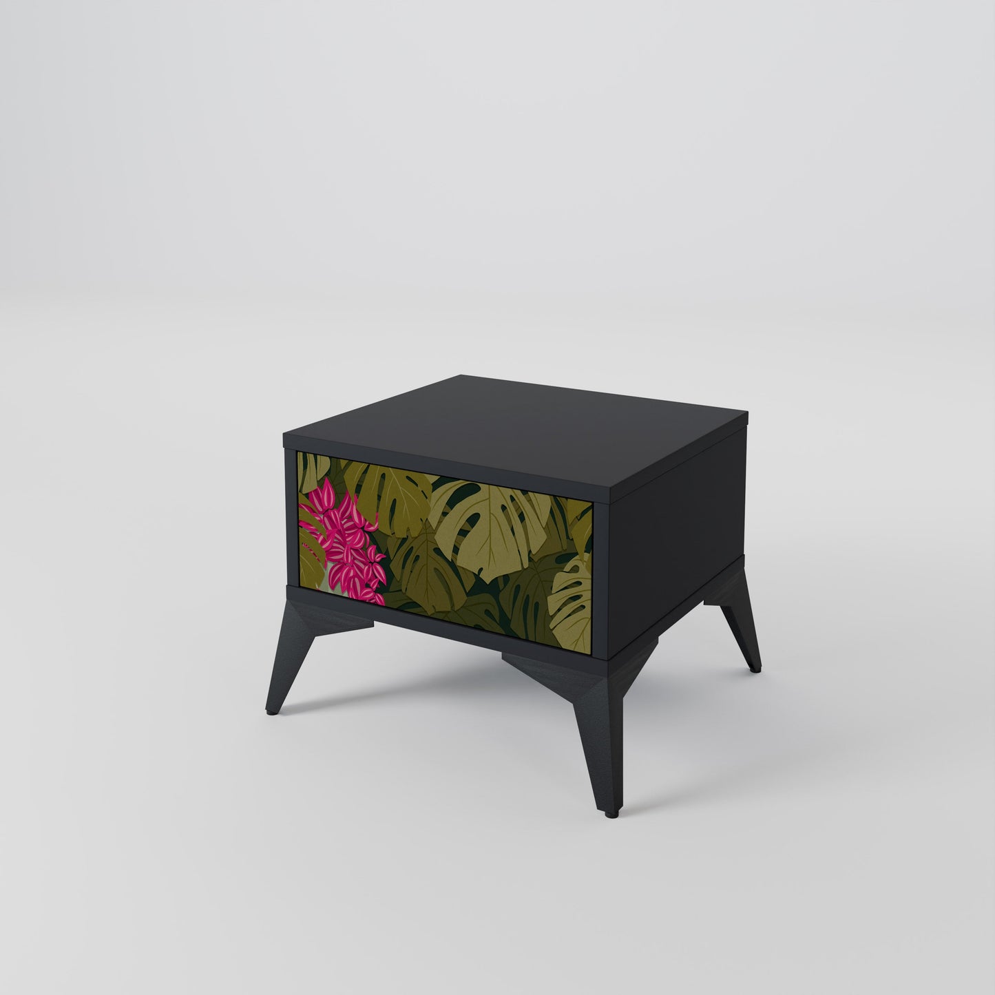 TROPICAL BEAUTY Nightstand in Black Finish