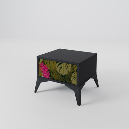 TROPICAL BEAUTY Nightstand in Black Finish
